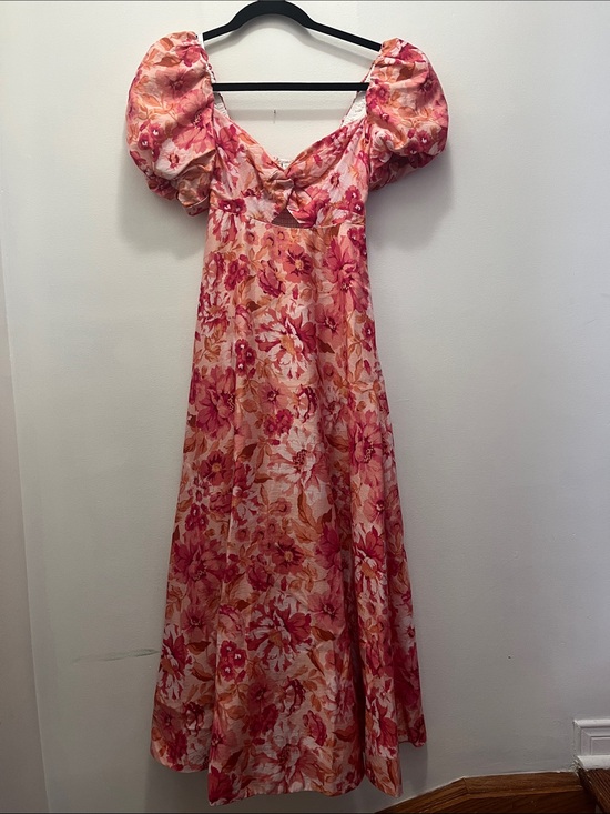 Ever New Dresses & Skirts - Ever New Pink and Orange Floral Puff-Sleeve Maxi Dress